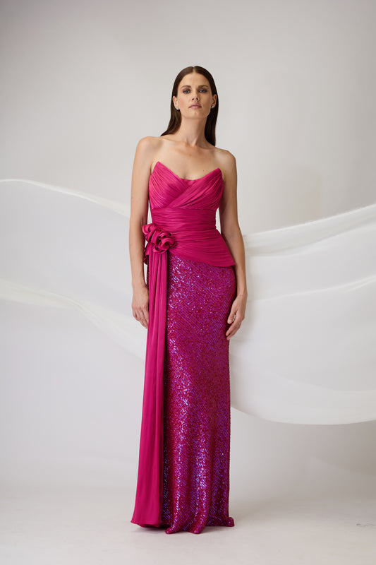 LONG DRESS FUXIA