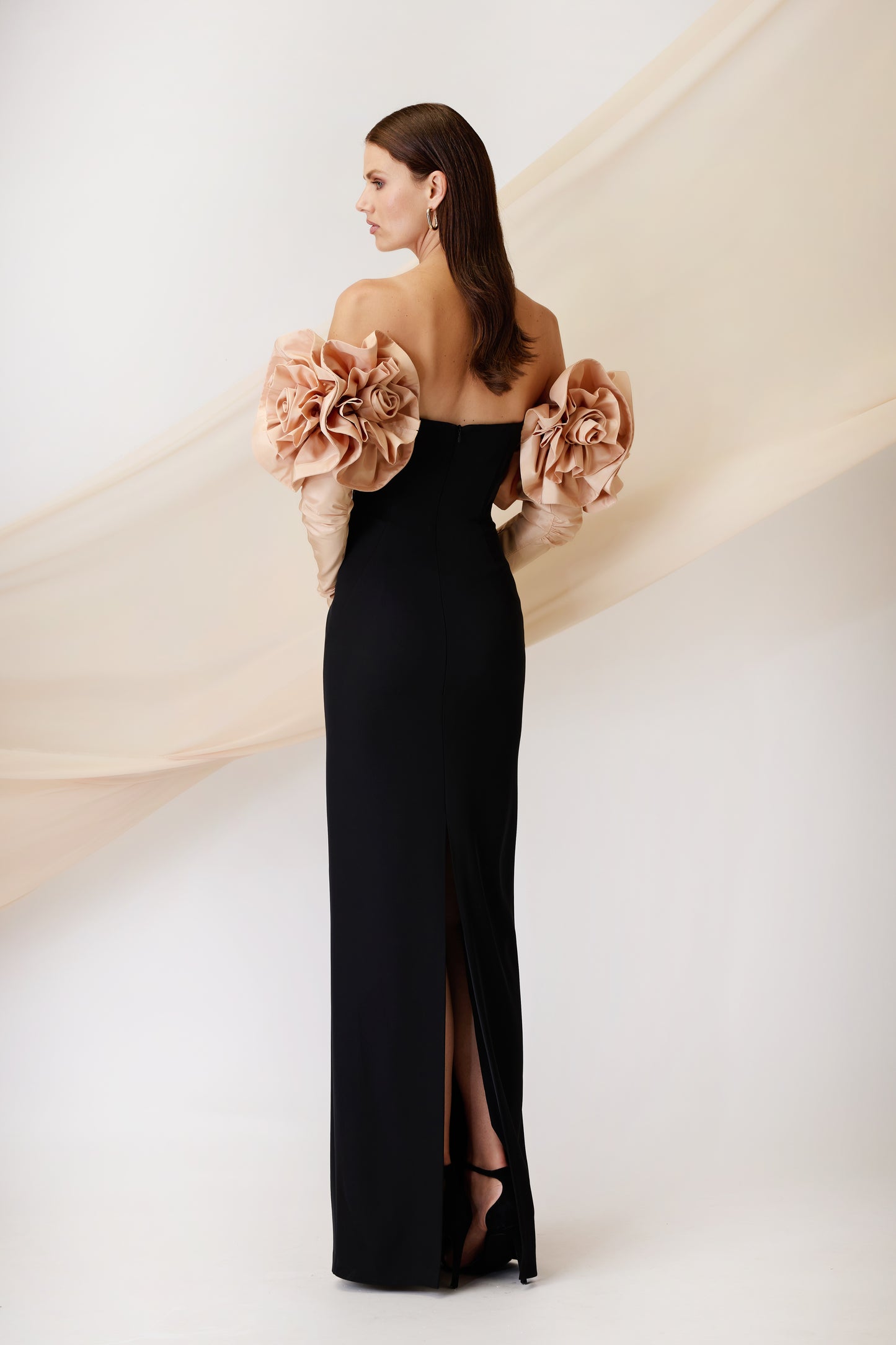 LONG DRESS BLACK BEIGE